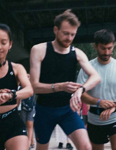 Group of runners in athletic wear - luxury running