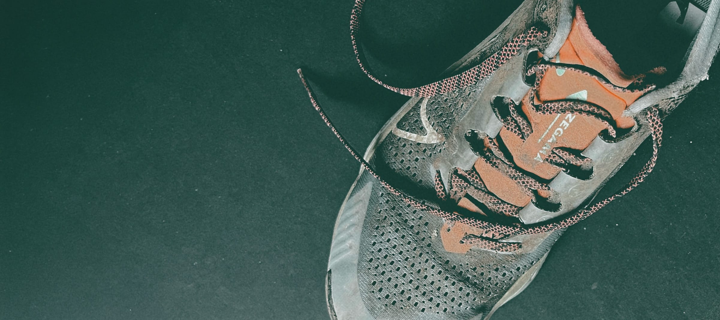 Black athletic shoe on dark background - Nike Zegama 2