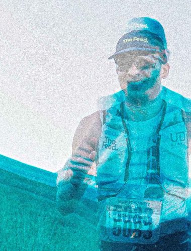 Man Running on a Psychadelic Trail.