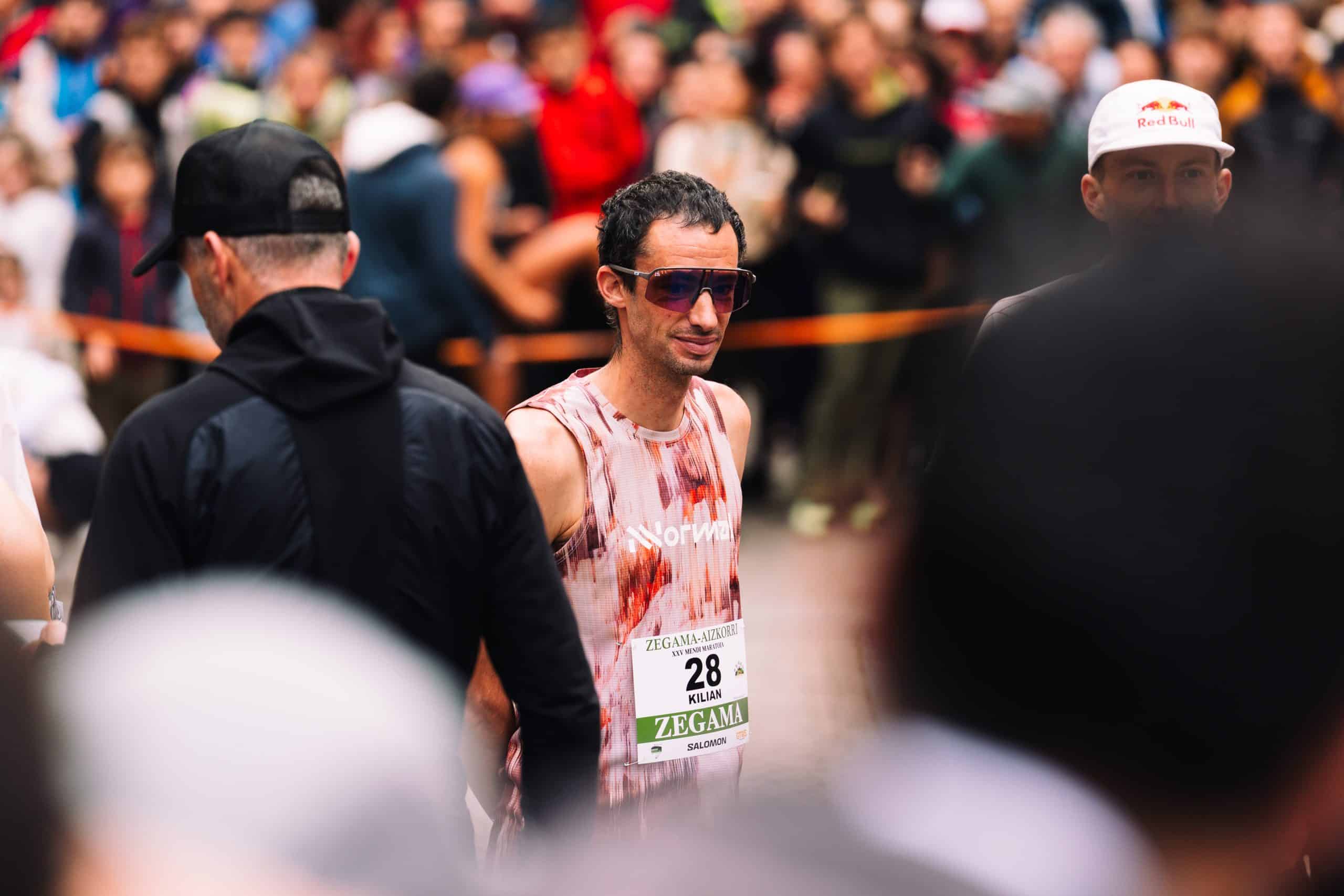 Kilian Jornet standing at Zegama, a difficult trail race